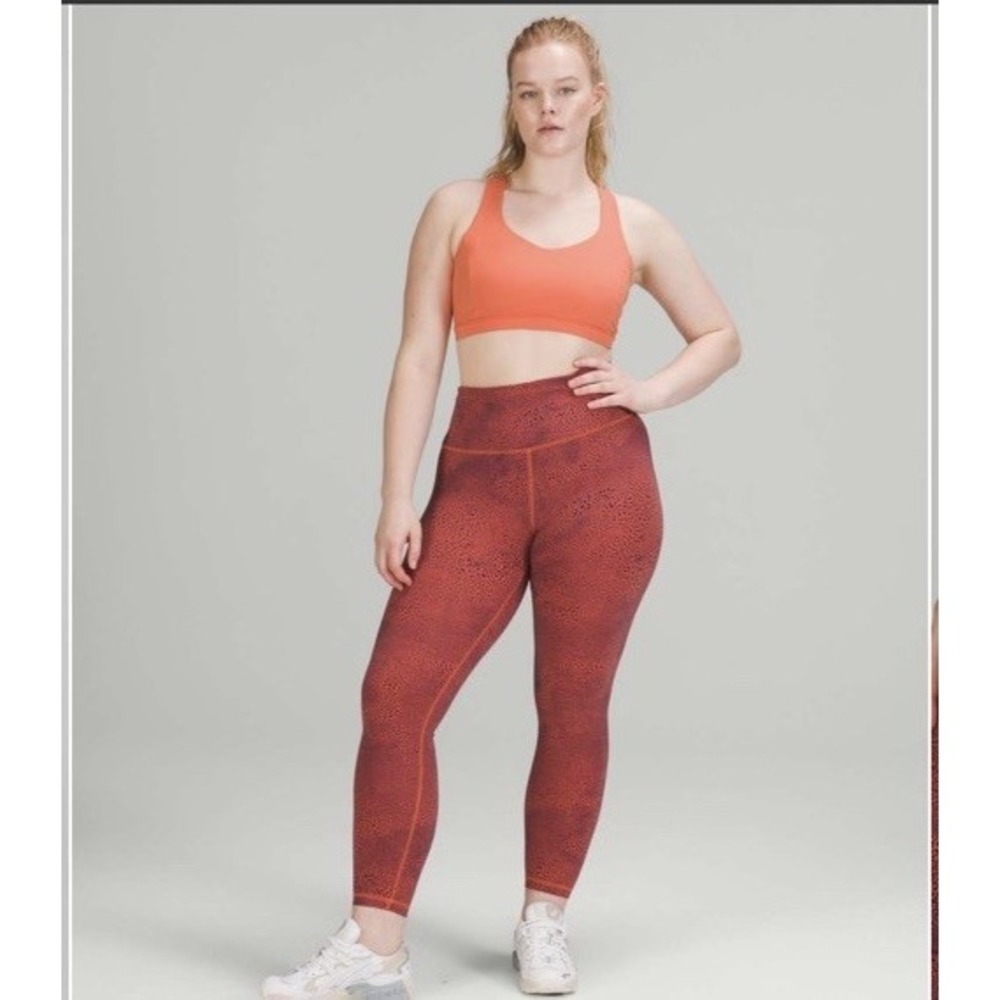 NEW Lululemon Wunder Train High-Rise Tight 25" Size‎ 2 Crackle Glaze Orange